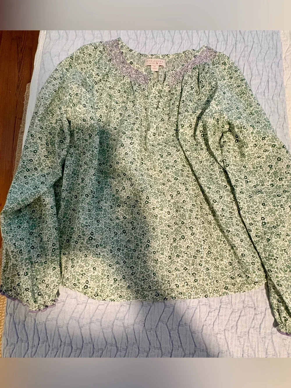 Pink Chicken Set Millie Short, Ava Top Green Mini Ditsy